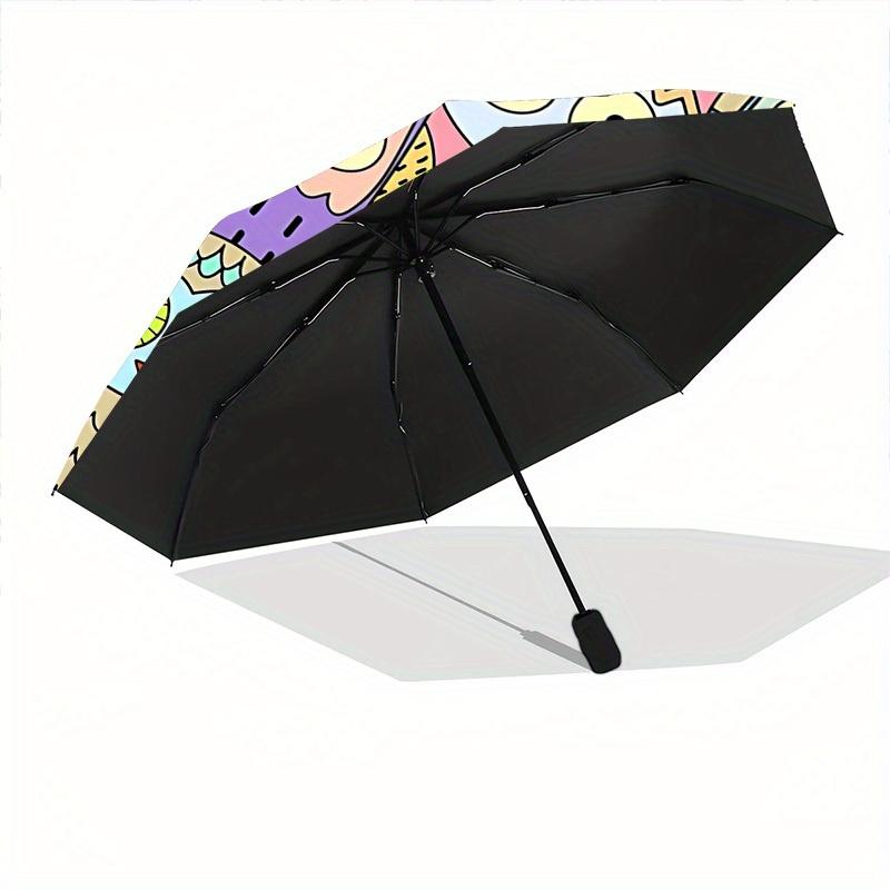 1pc Owl Pattern Auto Open/close, All-Season Portable Folding Umbrella for Women & Men, Travel, Everyday, Formal Events - Compact Luxury Parasol, Outdo