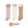 Spring-Autumn Loose-Fit Knee-High Baby Socks: Solid Color, Seamless, Class A, 3D Tube Design for Newborns