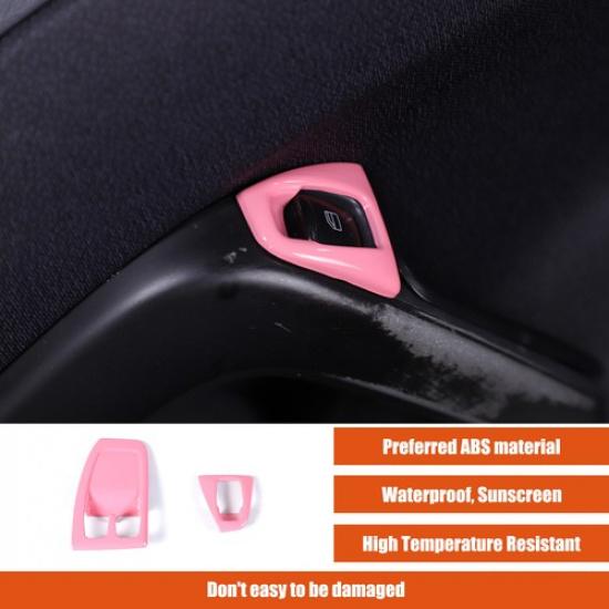Pink Window Lift Switch Button Trim Frame For Benz Smart Fortwo 451 2010-15