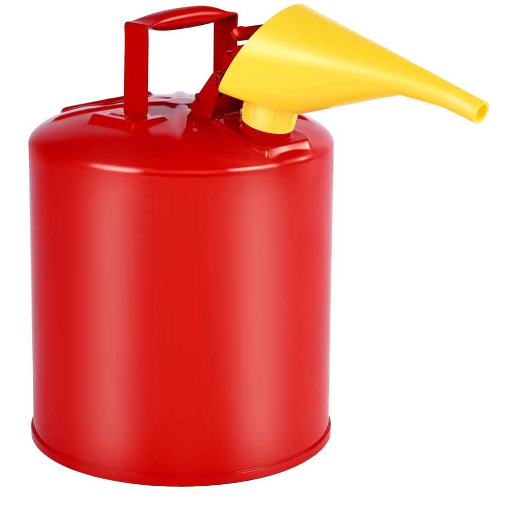 Safety Gas Can, 19 L Type I Red Safety Can for Gasoline with Stainless Steel Flame Arrester, Self-Closing Lid, and PE Funnel, Carbon Steel Flammable