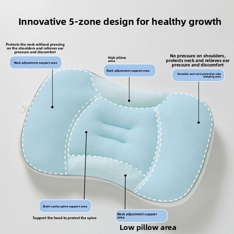Bestselling Kids' Space Partition Pillow!6 Months-8 Years Old,scientific Cervical Support,breathable Four-season Use,for Infants