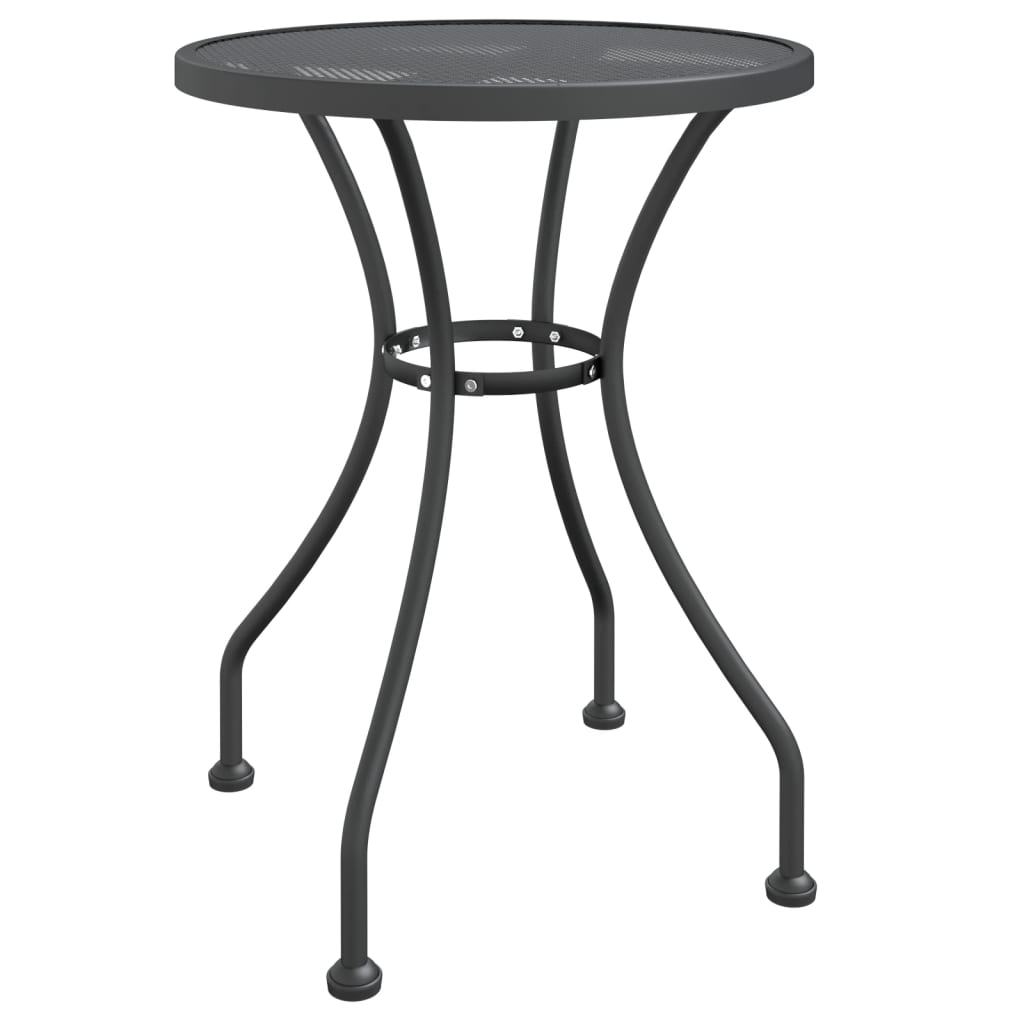 Vidaxl Stół Ogrodowy, Ø60X72 Cm, Antracytowy, Metalowa Siatka