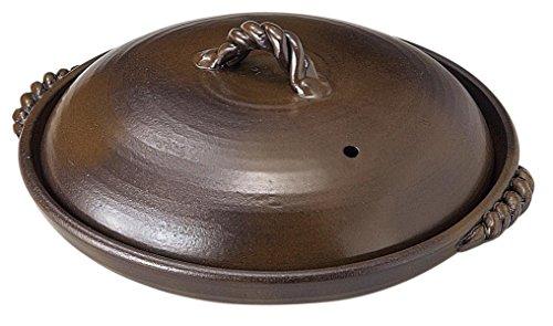 

Banko ware ceramic porcelain chinaware, flame, microwave, and oven safe, with lid, size 8, approximately 27.5cm diameter, glazed, made in Japan, produ