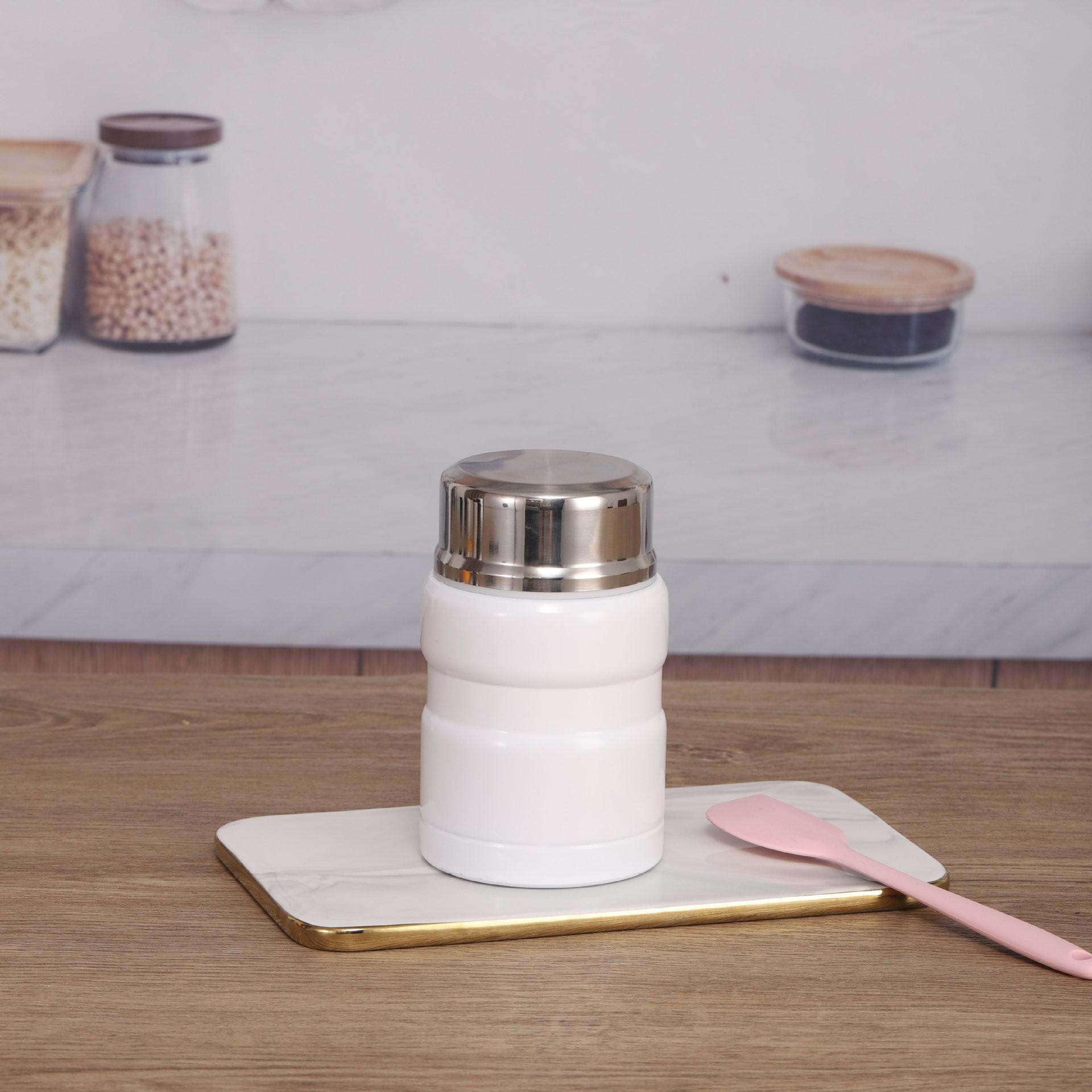 Thermal Insulation Soup Pot Portable Thermal Insulation Lunch Box Student Mini Stew Pot 500ml белый