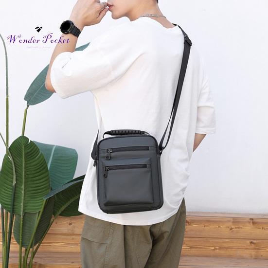 Shoulder Bag Waterproof Large Capacity Zipper Pockets Portable Handle Adjustable Straps Male Women