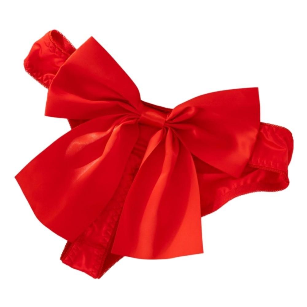 Underwear Bowknot Briefs Women Traceless Big Bow Underpants Cute Bow Ice Silk Panties  Ladies