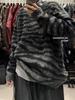 Xiao Wang's 8128 Winter Zebra Print Crew Neck Plus Size Knitted Sweater