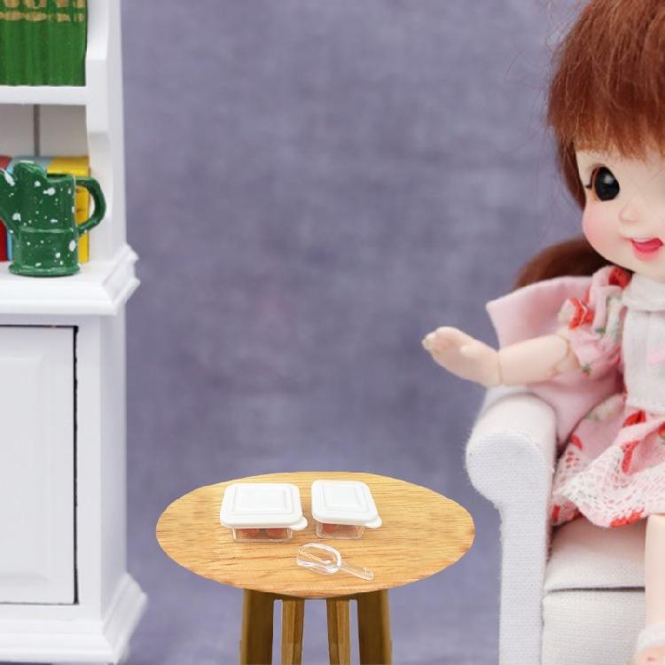 Practical Small Dollhouses Food Storage Containers Clear Sturdy Plastic Food Boxes Portable for Crafting Supplies