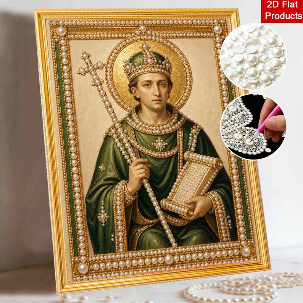 DIY 3D Pearl Diamond Painting Art Set Religious Saint King Portrait Home Decor Art Set Wall Art