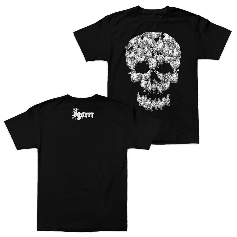 Футболка с изображением куриного черепа группы Igorrr, 2 стороны, смешная, черная, унисекс, размеры S-5XL, BT1888 XL