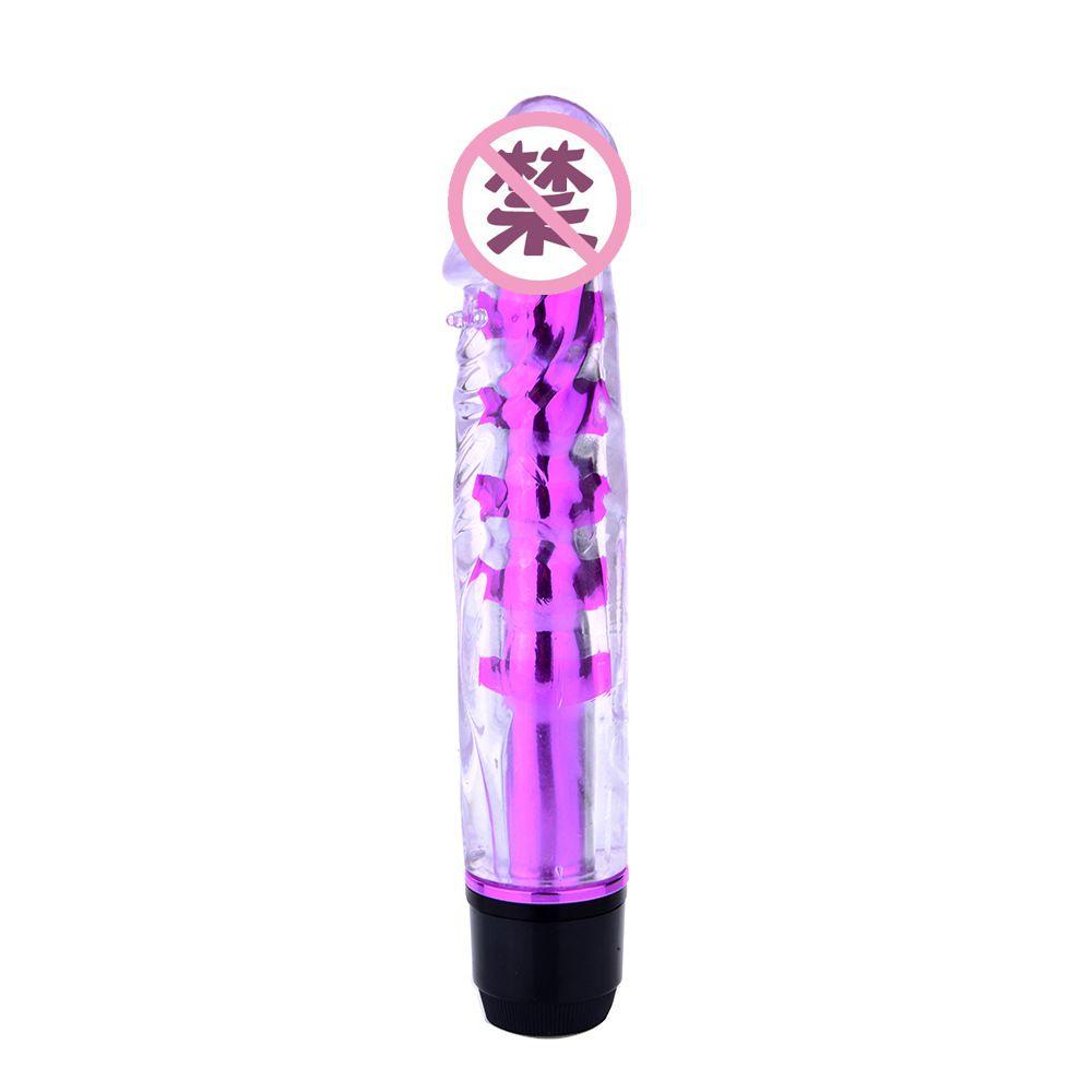 Jelly Crystal Silicone Vibrator Dildo Sex Toy 7 Inch Vibrator Electric Massager