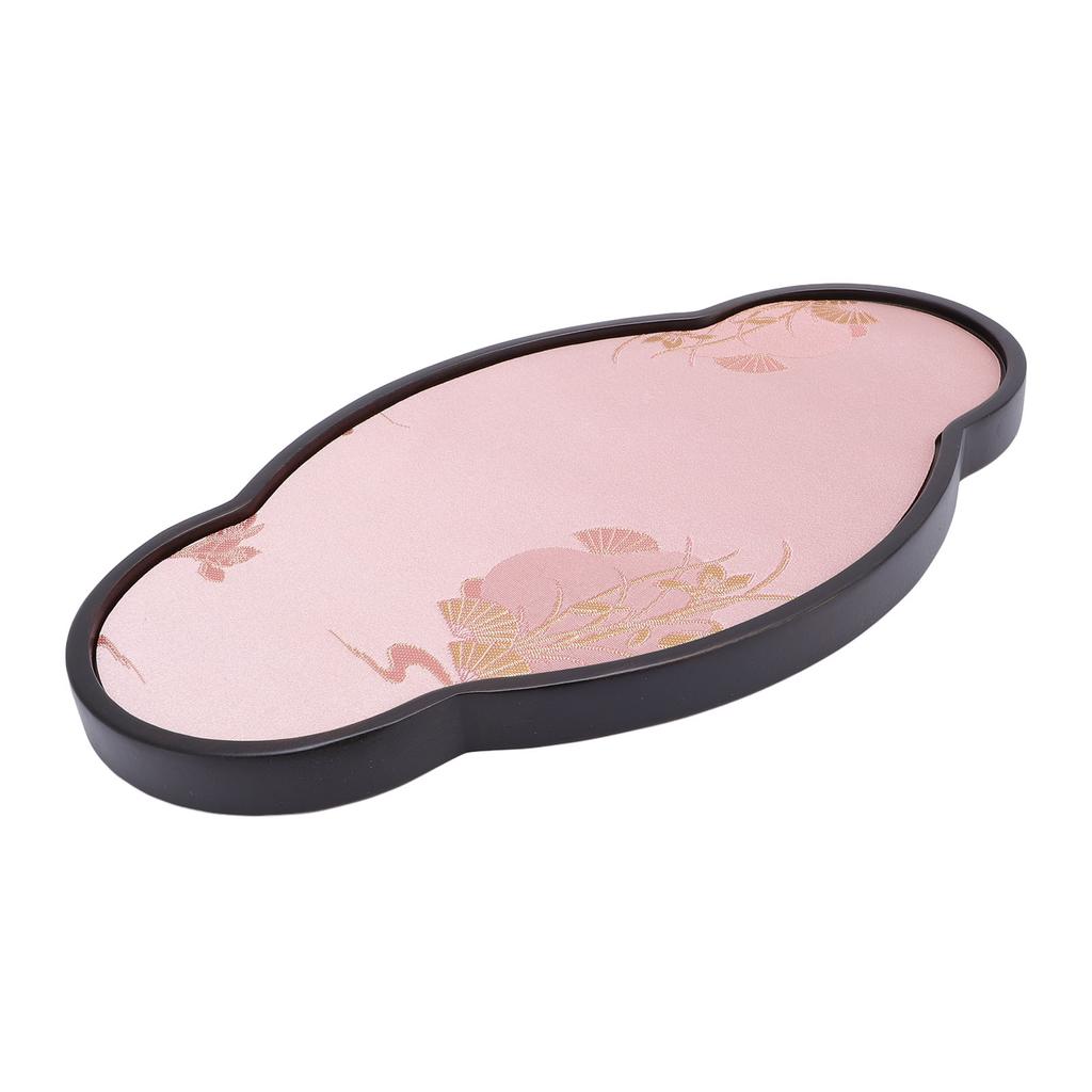 Tea Serving Tray Bambusoideae Irregular Desktop Chinese Tea Pot Tray with Satin Cloth for Home Office Tea House