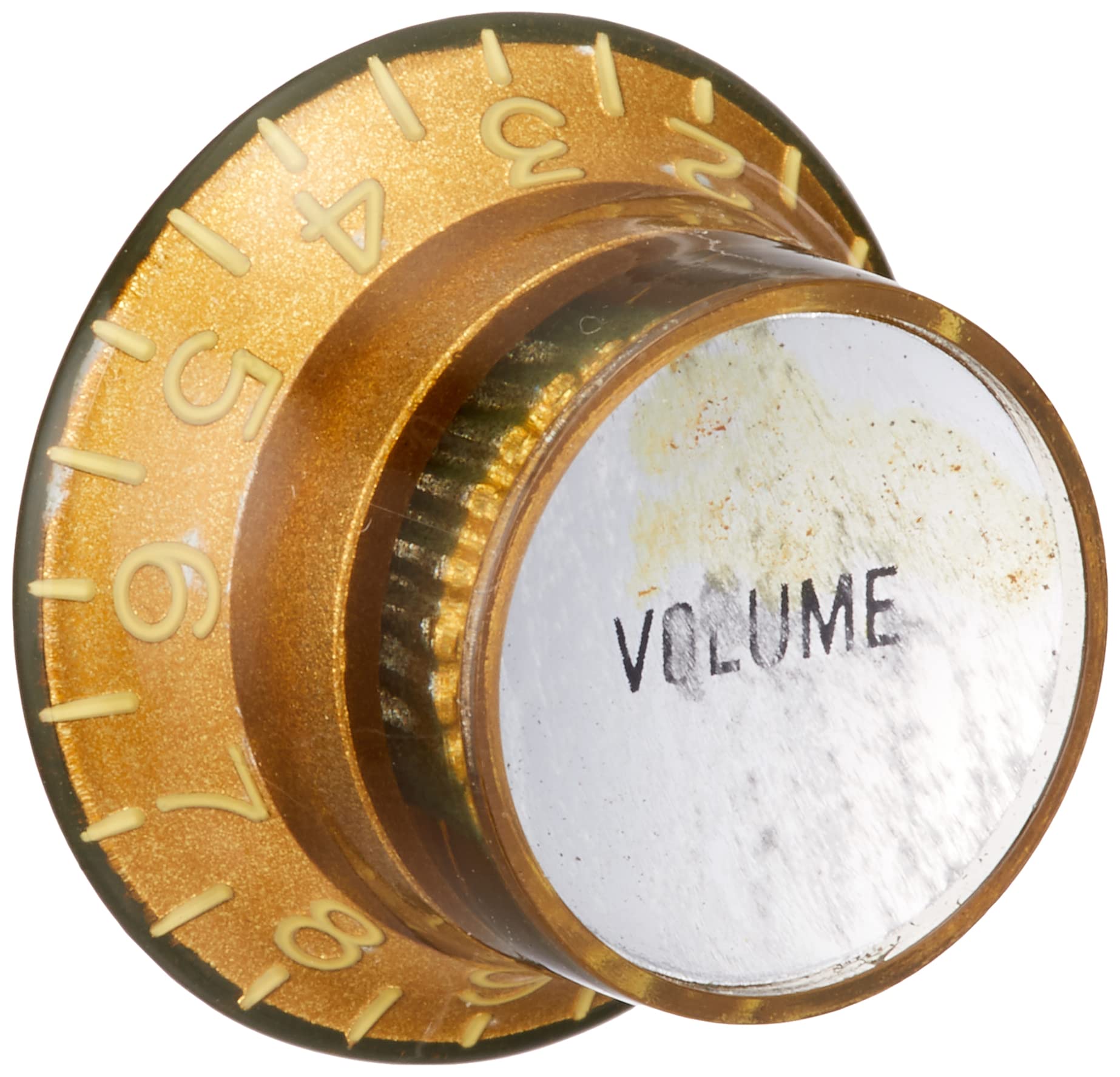 SCUD Hat Metal Metric Relic Knob, Top, Volume, Size, Gold/Silver Cap, Finish, KG-130VS/R