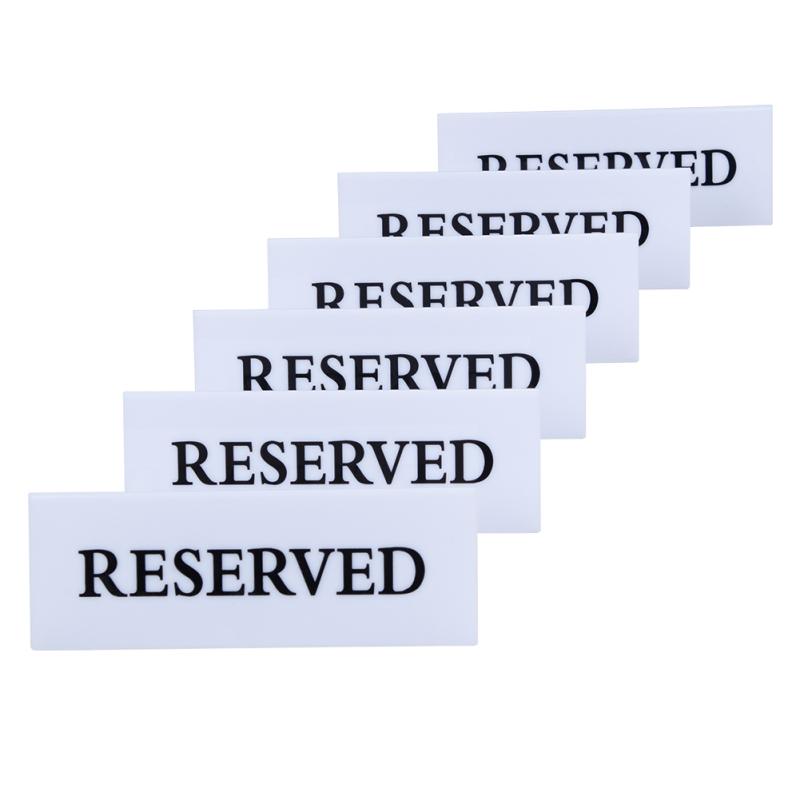 6pcs Acrylic Table Sign Waterproof Inverted V Triangle Table Seat Reminder Sign For Hotel Restaurant