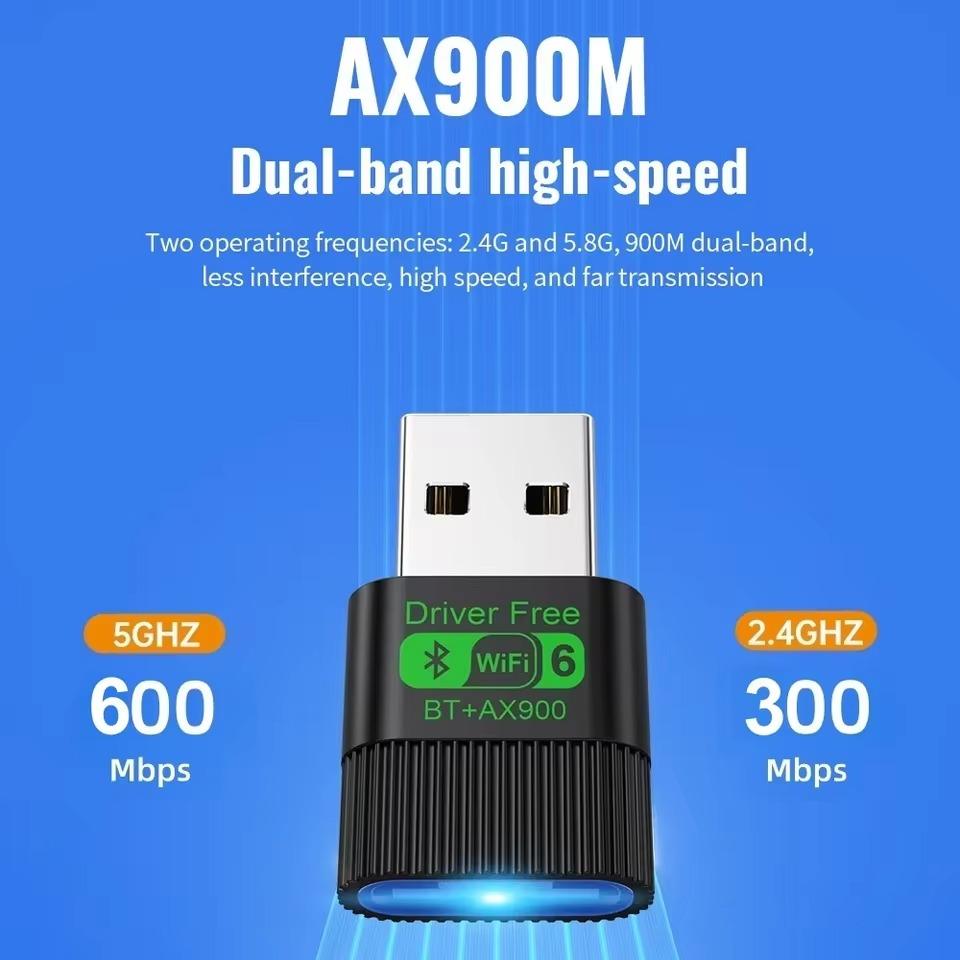WiFi 6 Bluetooth 5.4 900Mbps Netzwerkkarte WiFi USB Wireless Adapter 2 in1 Dual Band 2,4G 5GHz Wi-Fi Lan Dongle Receiver Treiber kostenlos