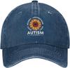 Autism Awareness Sunflower Love Accept Understand Denim Baseball Cap Unisex Adult Casual Sun Protection