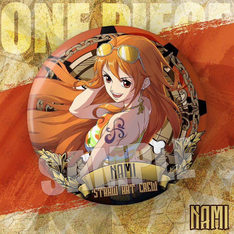 One Piece Double Flash Badge Robin Luffy Nami Anime Merchandise Barrage Valley Collectible Accessories For Fans Gift