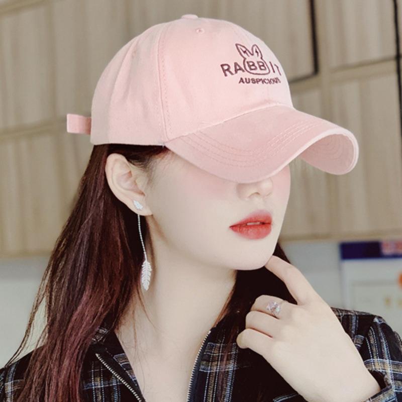 Spring New Letter Rabbit Cap Female Trend Brand Brown Hat Face Small Baseball Cap