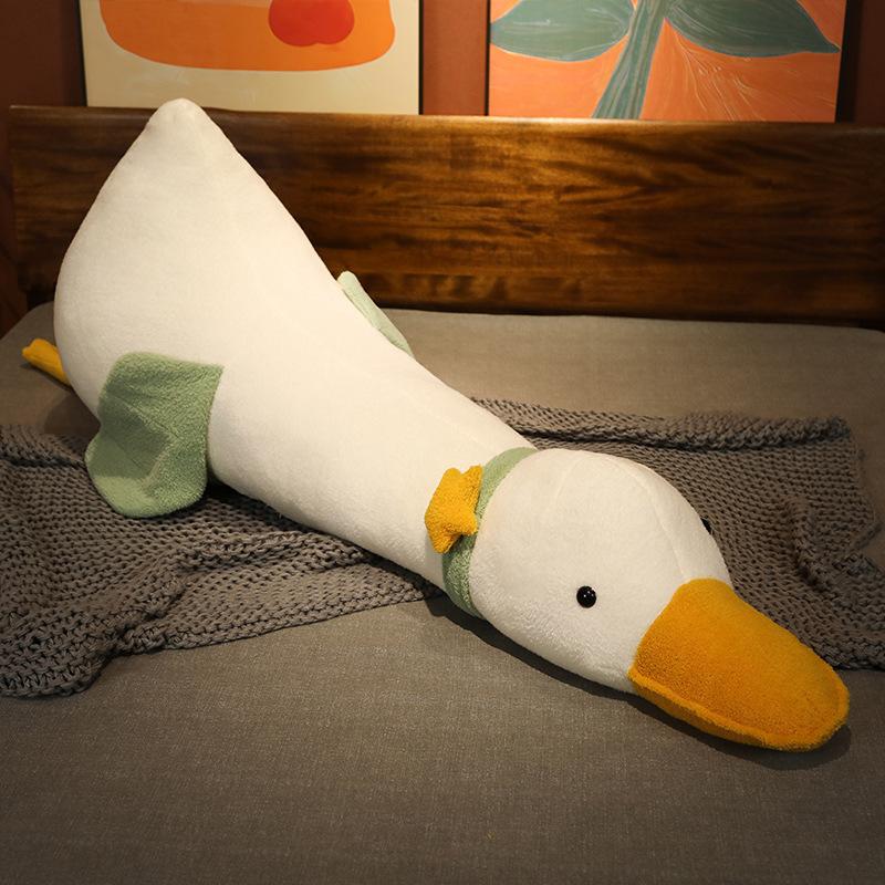 Soft cute duck long throw pillow dinosaur plush toy girl sleeping doll pinch legs large throw pillow backrest
