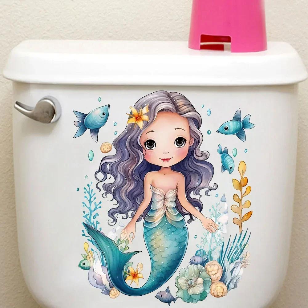 Undersea Animal Jellyfish Mermaid Wall Sticker Home Wall Decoration Children's Room Wall Sticker Baby Girl Room Decor PVC Murals