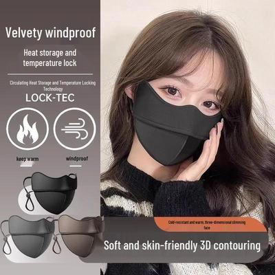5D Fishbone Warm Mask: Thick, Windproof & Cold-Resistant Outdoor Cycling Face Mask with Eye Protection, Washable
