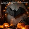 Woven Faux Rattan Black Bat Wall Art Decors for Halloween Party Backdrops, Gothic Layering Hanging Pendants for Seasonal Home Displays