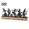 Halloween Office Decor Dancing Witch Countdown Table Ornament, Rustic Wooden Home Handcrafted Art for Party Centerpiece, Spooky Haunted House Tabletop