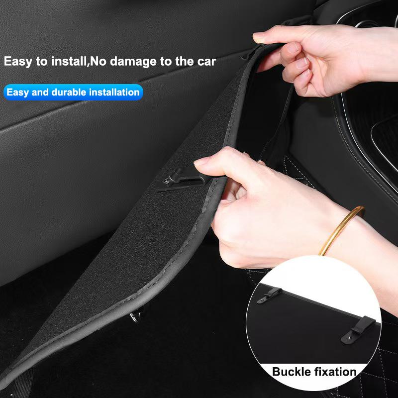 Auto Interior For Tesla Model 3 Y S X Cybertruck Coil Highland Car Seat Back Anti Kick Protectors Cover Mat Leather Seatback Pad
