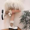 Plush Balls Woolen Lolita Socks Lace Up Mid-Calf Tube Sock Fashion Coral Fleece Socks  Lady