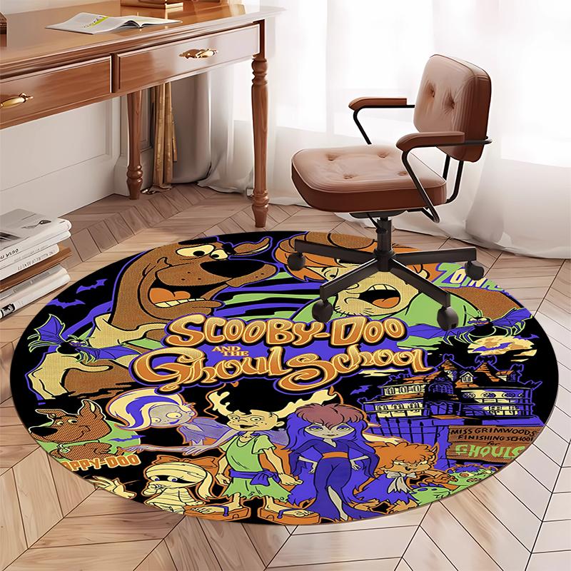Scooby-Doo Printed Round Rug Carpet Chair Rug Area Rug Entryway Doormats,for Office Chair Living Room Bedroom Kitchen Room.