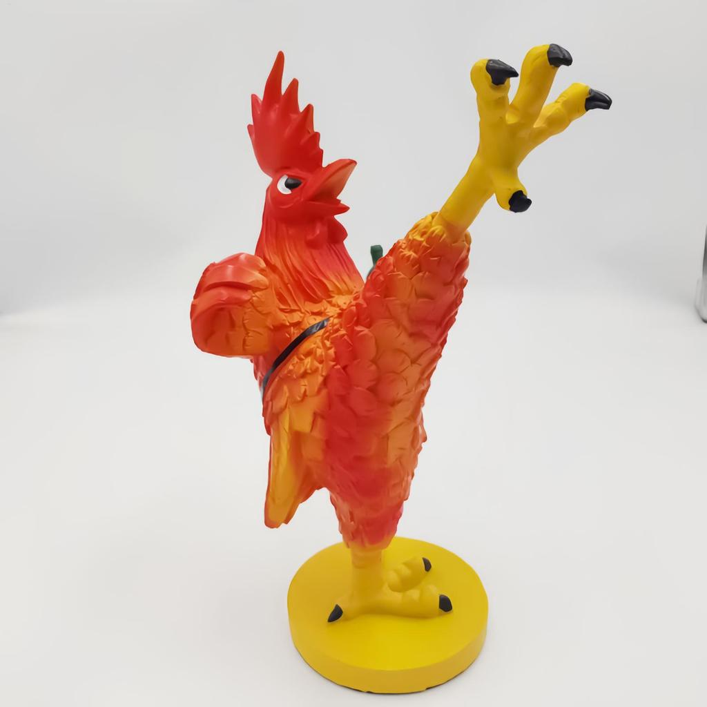 Rooster Statue Abstract Resin Kung Fu Rooster Sculpture Kung Fu Chicken Sculpture For Coffee Table For Living Room Bedroom Shelf