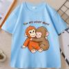 Viral Punch Monkey T Shirt Cute Baby Monkey with Plush Toy TShirt Casual Short Sleeve Animal Lovers Tshirt Cute Graphic Tees