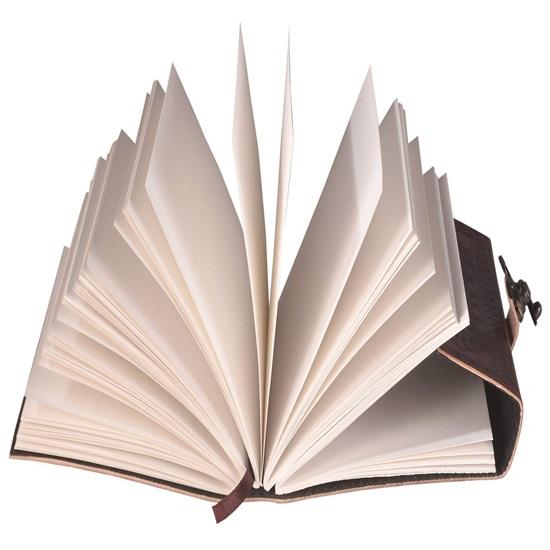 Kožený deník s ražbou a zámkem Skicák, Scrapbook, Kreslení, Psaní a Dárkování 240 listů s 17,78 X 12,7 cm (Cesta)