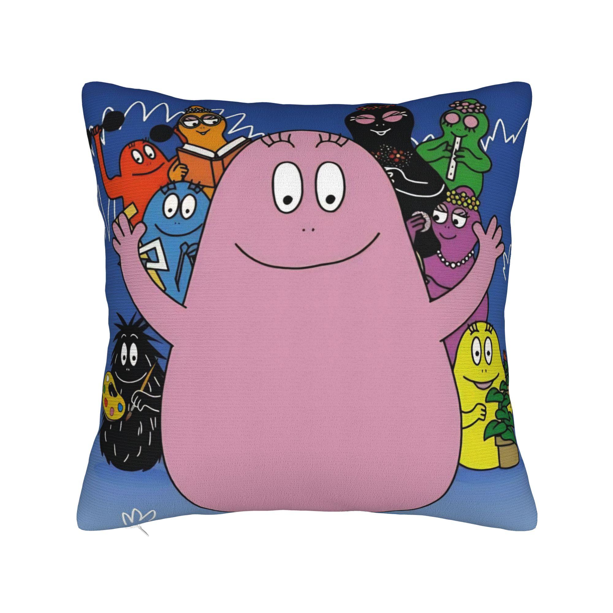 

Decorative Pillowcases Kawaii Barbapapa Cartoon Accessories Home Throw Pillow Case Cover Square Multiple Sizes 12x12Inch