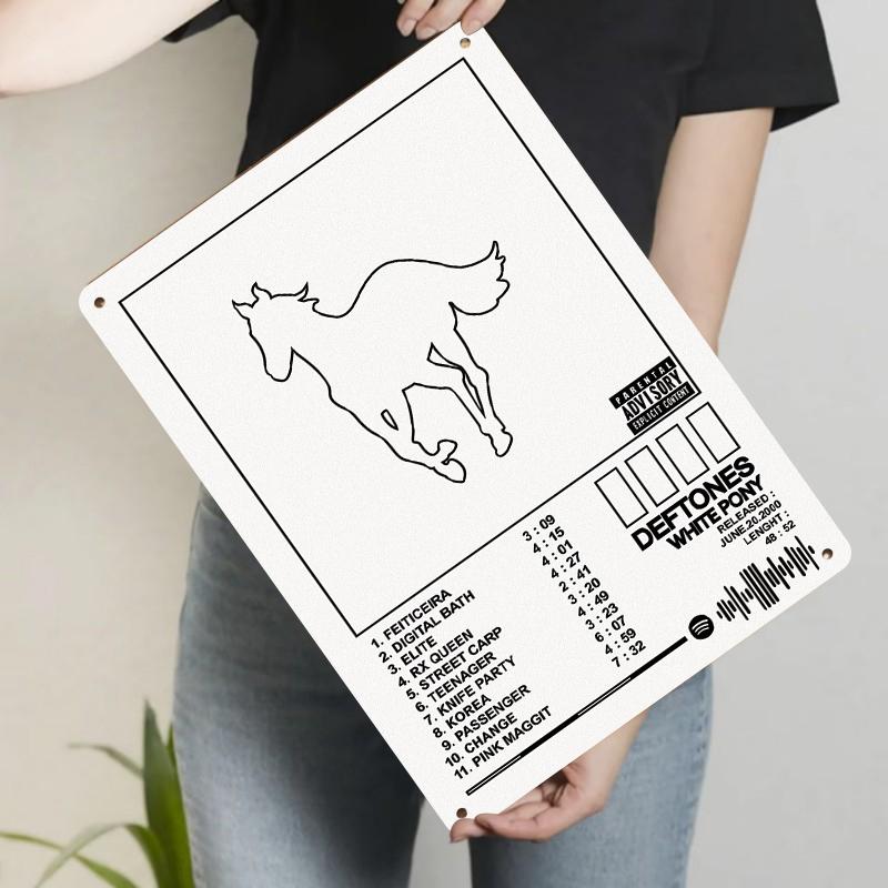 

Deftones White Pony Album Cover Metal Wall Art Music Decor for Bedroom Living Room Home Decoration 20x30cm（7.8x11.8inch）