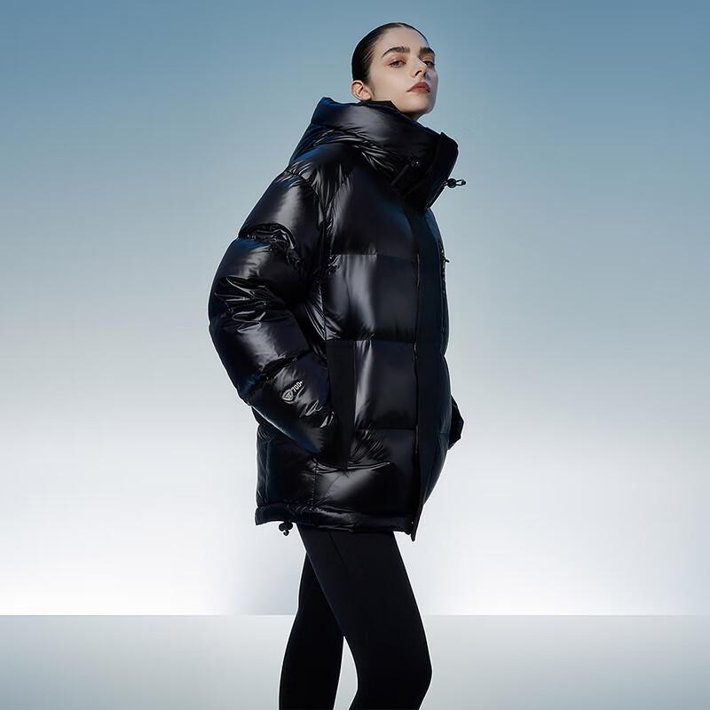 Tanboer Unisex Shiny Hooded Short Goose Down Jacket (Model 550591Z)
