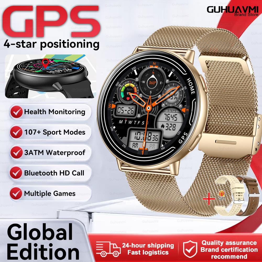New Women's Fashion Health Smart Watch 1.39" AMOLED GPS Satellite Positioning Bluetooth Call Heart Rate Monitor For Android iOS