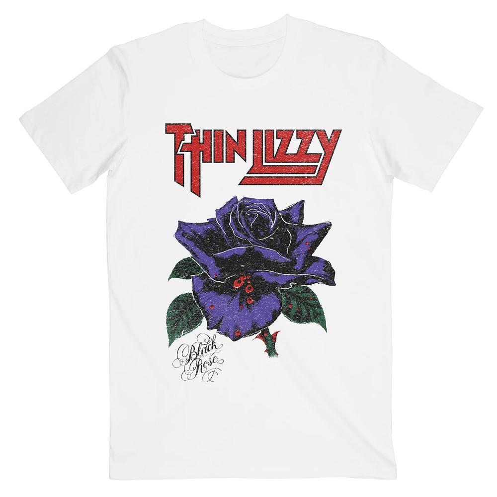 NEW Thin Lizzy Band Black Rose Heavy Cotton White T Shirt S-5XL BT560 Unisex T-Shirt XXXL