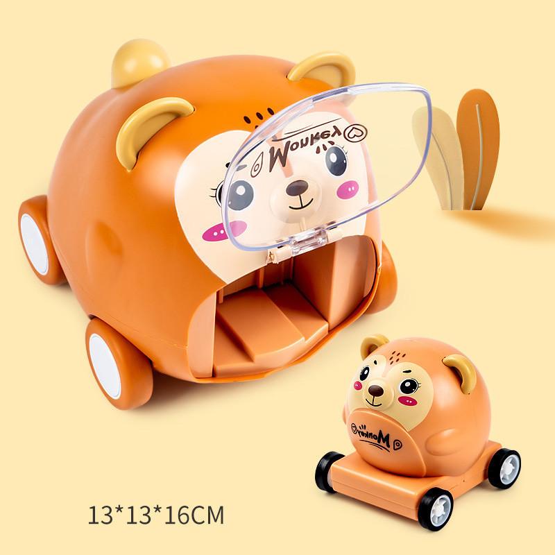 Cute Animal Inertia Power Car Monkey Mouse Cartoon Mother And Child Ejection Car Enlarged Size