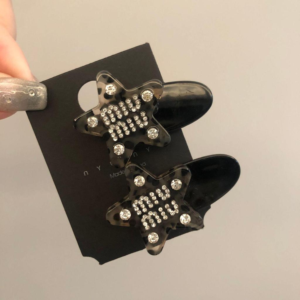 Celebrity Acetate Rhinestone Love Letter Hairpin - Exquisite Duckbill Clip for Women