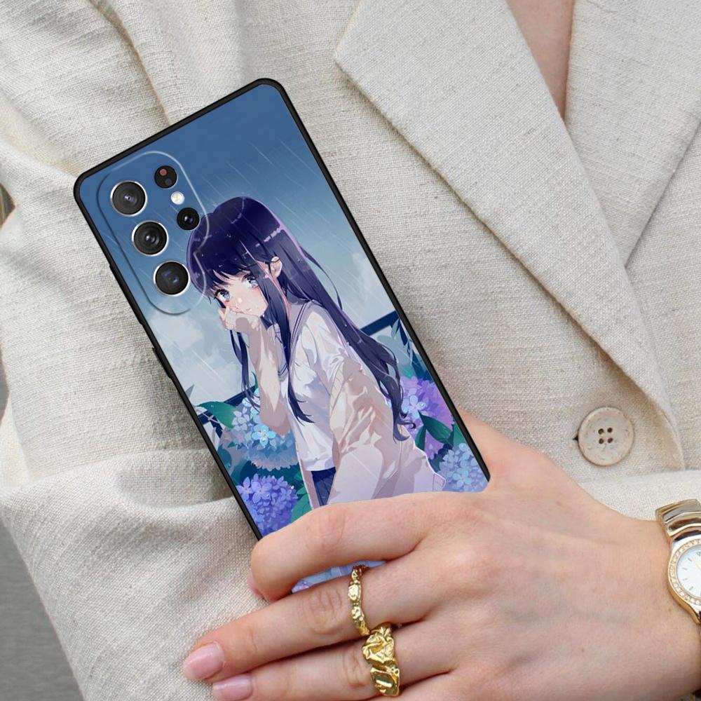 Sad Japanese Girl Cell Phone Case for Samsung Galaxy S26 Ultra S25 S24 S23 S22 S21 S20 Note10 Cover