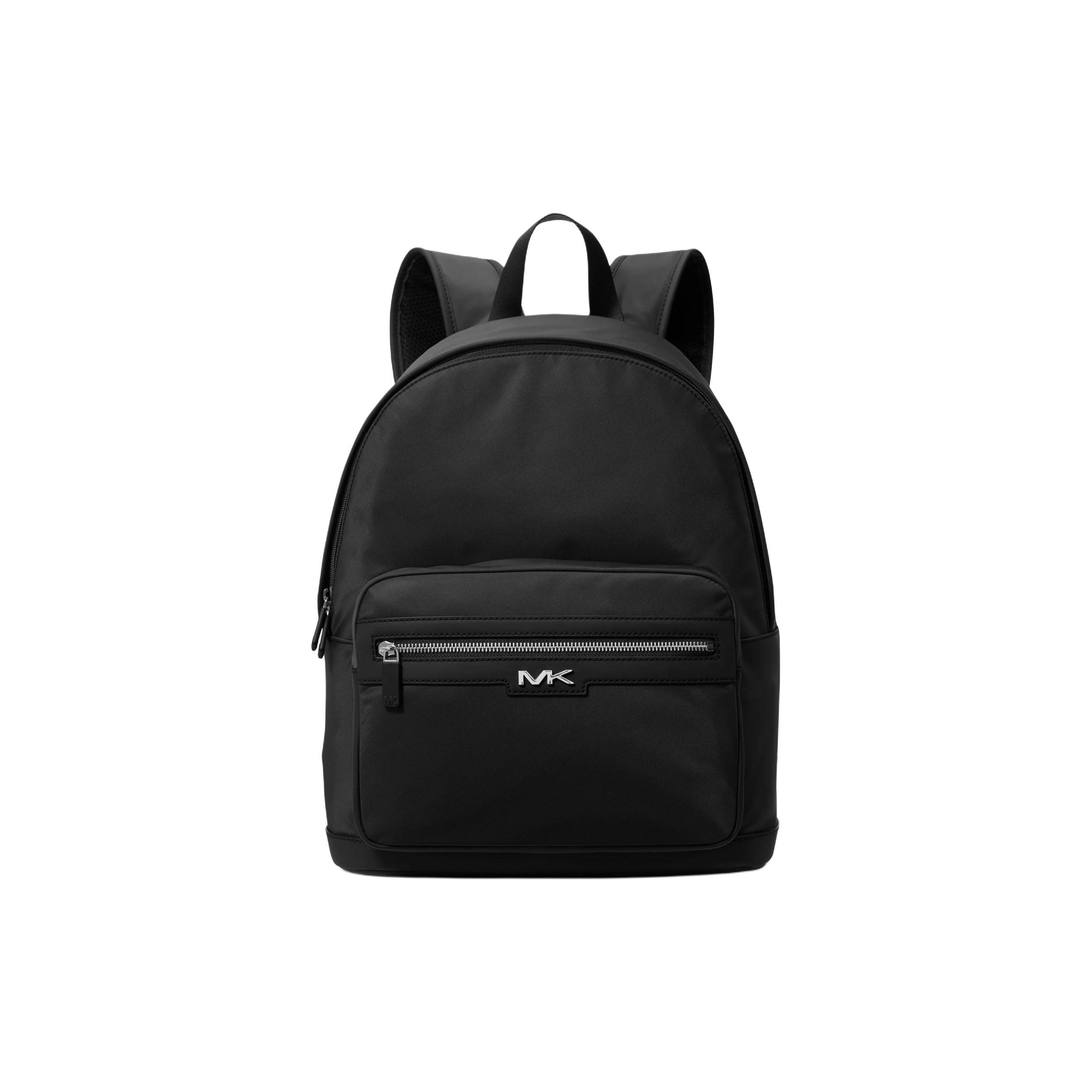 

Michael Kors MK Malone Metal Decoration Zipper Closure Fabric And Faux Leather Backpack Men backpack Black 33S3MMLB2U-BLACK Basic Set (Bag+Dust Bag)