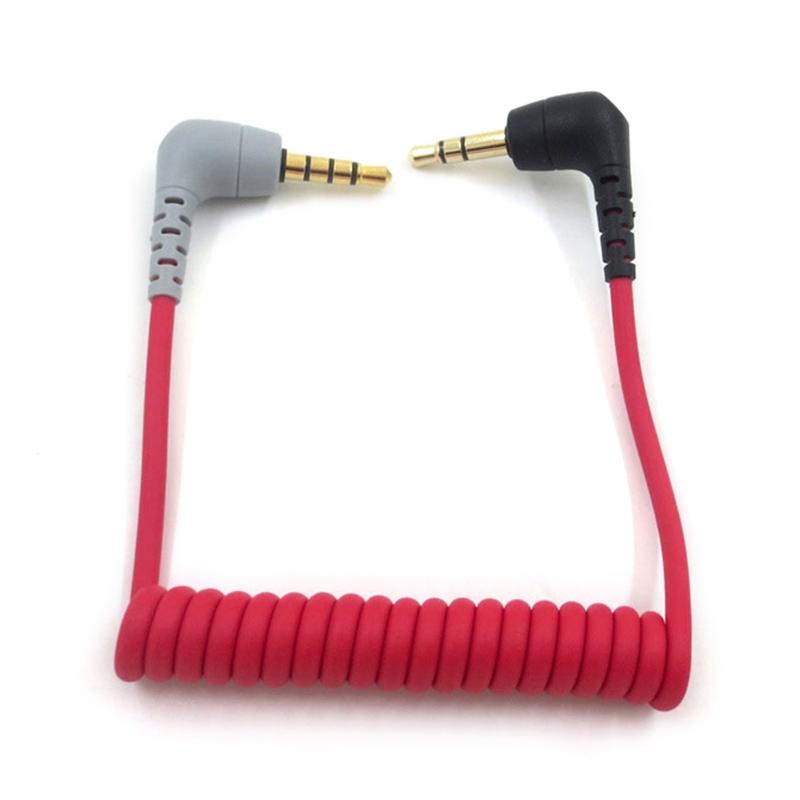 Male To Male Right Angle 3.5mm Patch Adapter Cable for BYVIDEOMIC GO Video Micro-type Mic Lavalier Microphone Cable