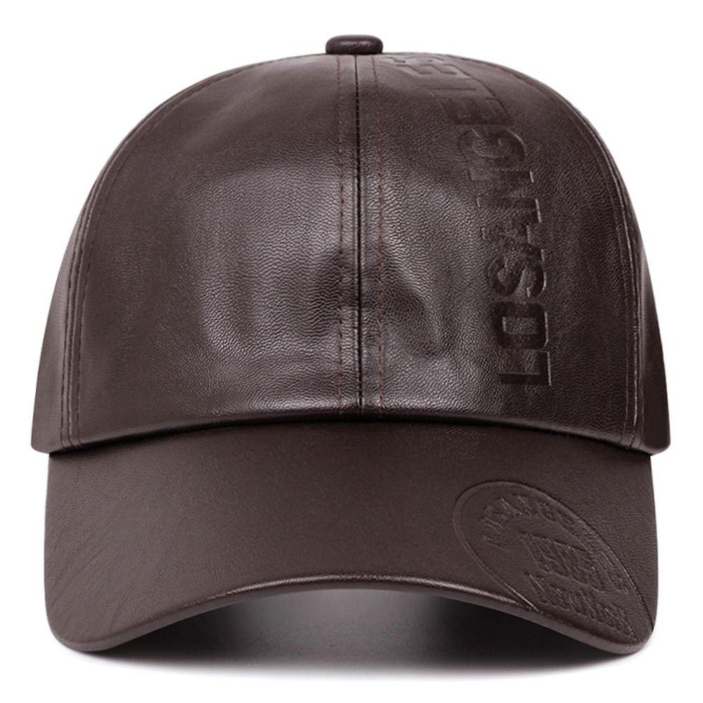 Adjustable Men Vintage Hat Casual Wear Sun Protection Hat Leather Baseball Cap Climbing Cycling