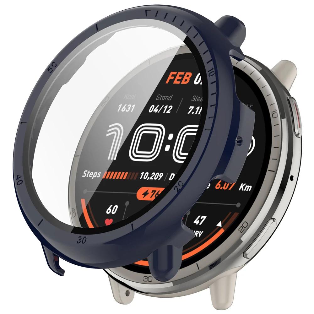 Protector Case For Amazfit Active 2 Full Coverage Tempered Glass Screen Protector For Amazfit Active 2  Bumper Shell Accessories