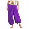 Womens Hippie Harem Pants Magical Lantern Style Metallic Shiny Patchwork Design Arabian Princess Costume