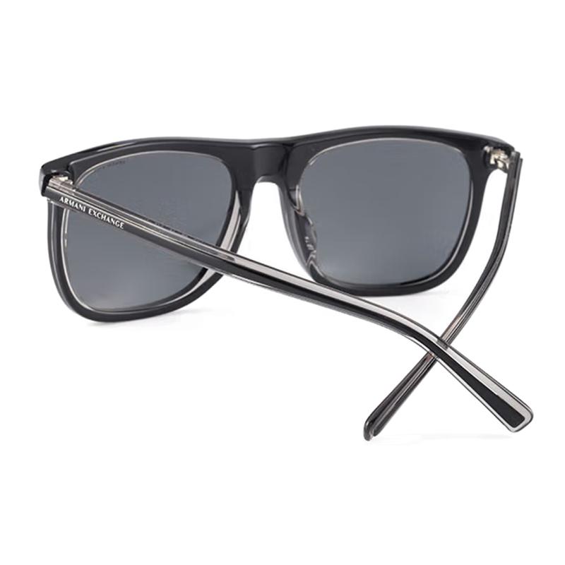 EMPORIO ARMANI Chic & Trendy Versatile Black Plate Frame Square Sunglasses Men's
