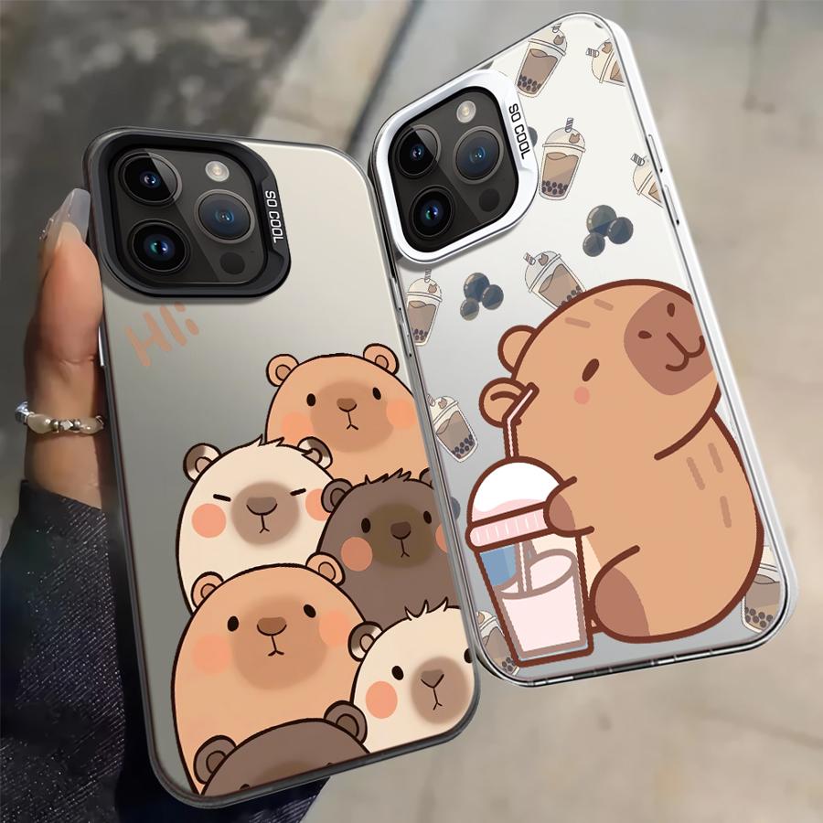 Case for iPhone 17 Pro Max 14 15 Plus XS 13 Pro 16 11 12 XR Air Back Phone Cover Cartoon Cute Capybara
