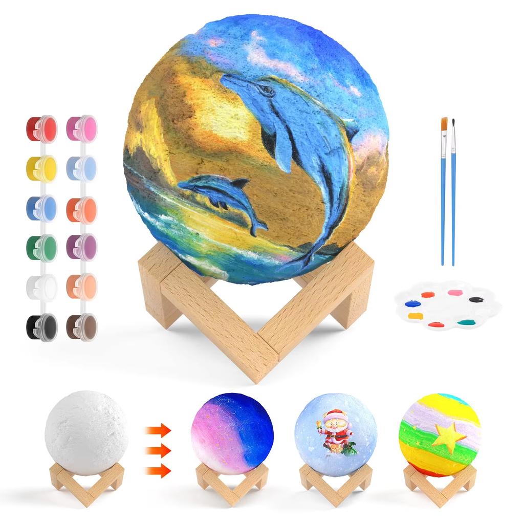 Newest DIY Planet Lamp 3D Moon Galaxy Creative Night Light Art Painting Graffiti Birthday Gifts Bedroom Living Room Decoration