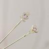 Exquisite Rhinestone Pearl Hair Sticks Sweet Hollow Heart Bow Crown Alloy Jewelry for Women Girls Fashion Party Hair Accessories